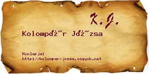 Kolompár Józsa névjegykártya